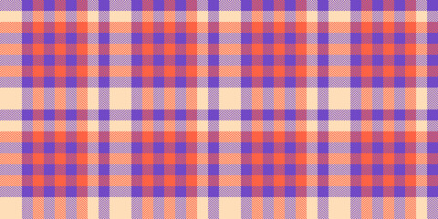 Vibrant coral and purple plaid pattern.  Perfect for textile design, fashion, or website backgrounds.  Seamless repeat texture offers versatility. Ideal for autumnal or spring projects.