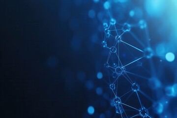 Molecular structure in blue science background .