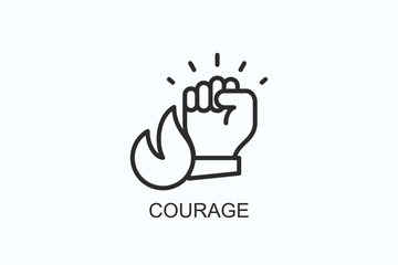 Courage Icon Or Logo Isolated Illustration
