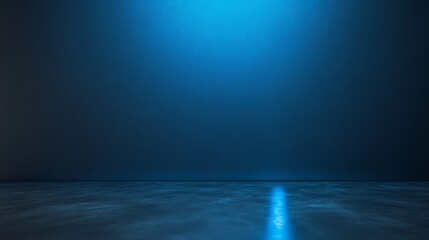 Fototapeta premium Serene Blue Light Illuminates Empty Studio Space. AI Generated