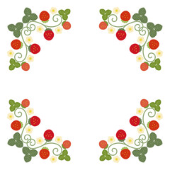 赤い苺のコーナーフレーム1