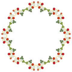 赤い苺の円フレーム5