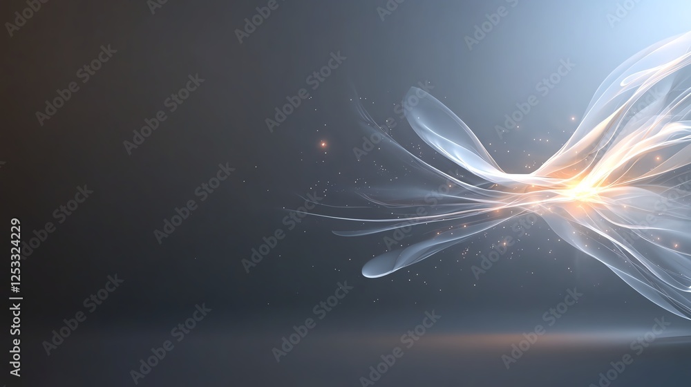 Aufkleber abstract light streaks against a dark background creating a dynamic, flowing effect with glowing ene