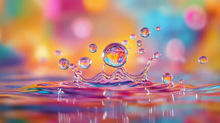 A breathtaking ultra-high-definition image of a water splash, pristine and perfectly suspended in time