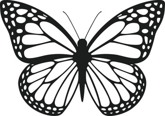 Elegant Monarch Butterfly Silhouette Vector Illustration