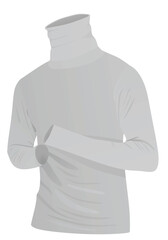 Grey roll neck t shirt. vector illustration