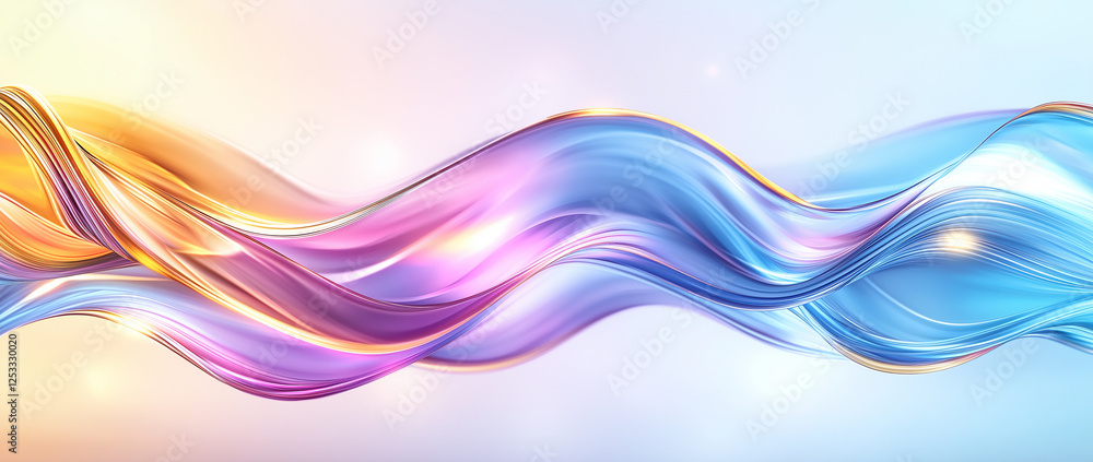 Canvas Prints Vibrant abstract background featuring flowing waves in blue, purple, and orange hues, creating dynamic and energetic visual effect. Perfect for modern design projects