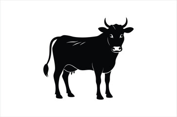 cow vector,  icon vector illustration, cow silhouette of a cow isolated on a white background, eps, png, svg, vector,