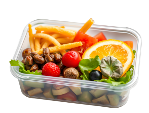 A healthy lunch box full with fresh fruits 
