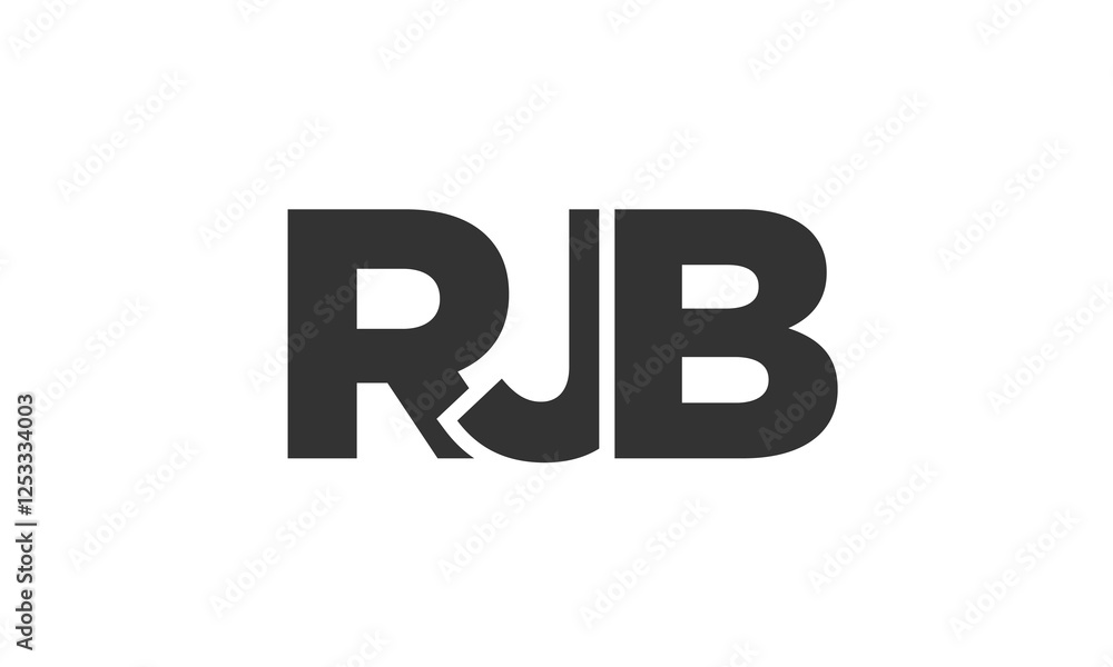 Poster RJB logo design template with strong and modern bold text. Initial based vector logotype featuring simple and minimal typography. Trendy company identity.
