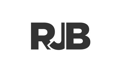 RJB logo design template with strong and modern bold text. Initial based vector logotype featuring simple and minimal typography. Trendy company identity.