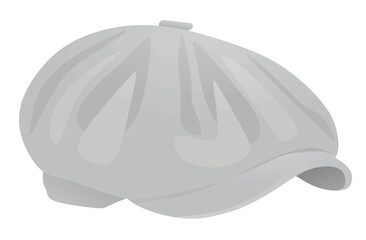 Grey beret cap. vector illustration