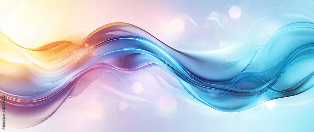 Poster wavy abstract background with vibrant blue and purple lines, creating smooth and dynamic flow. soft 