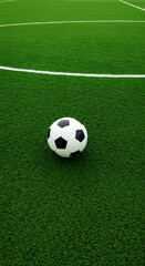 Obraz premium Soccer Ball on Green Field: A Perfect Game Day Scene | Football, Sports, & Recreation Image