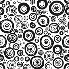 Abstract Black and White Circle Pattern. Geometric Seamless Design