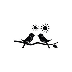 birds on branch, anniversary, clip art, concepts, cut out, doodle, enjoyment, flirting, friendship, handwriting, horizontal, icon set, invitation, outline