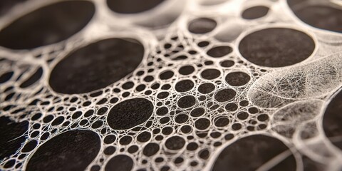 Black and white photo of a pattern of circles