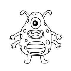 Big set of cartoon monsters