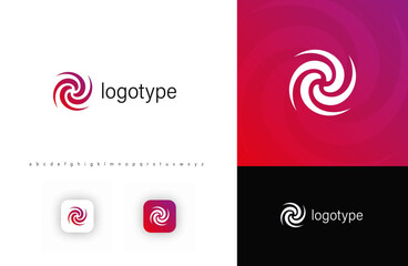 Modern swirl logo with dynamic vortex shape, symbolizing motion, energy, and innovation. Perfect for tech, digital startups, branding, creative industries. Vector illustration
