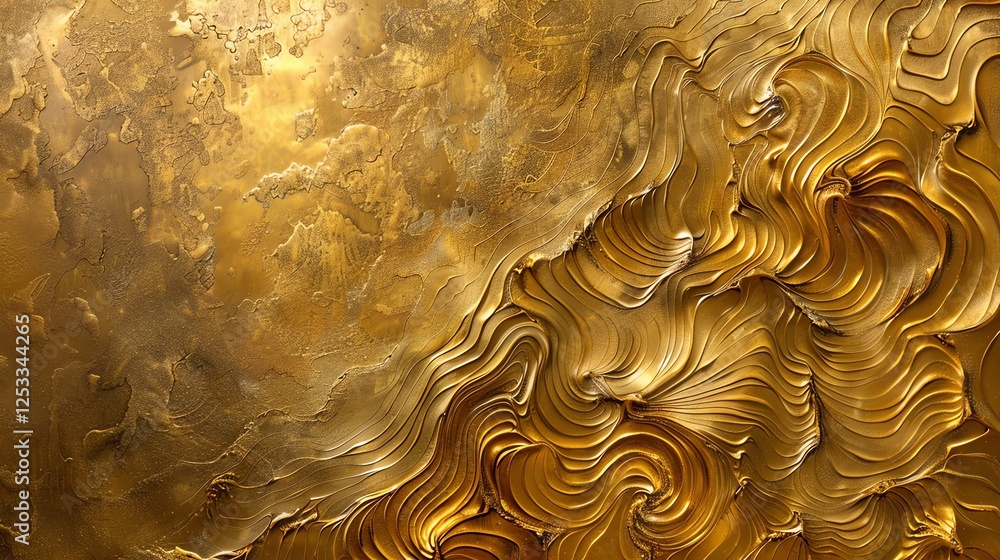 Poster molten gold swirls and ripples in a mesmerizing pattern, creating an opulent and luxurious backgroun