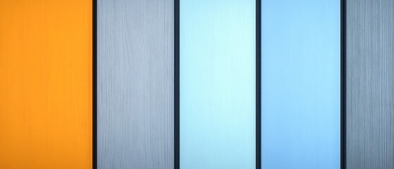 Fototapeta premium Abstract Vertical Stripes Cool Blue Orange Tones. AI Generated