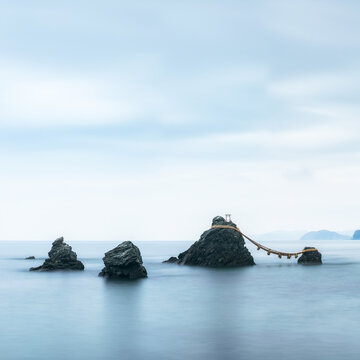 Meoto Iwa Wedded Rocks in Futaminoura, Ise, Mie Prefecture, Japan