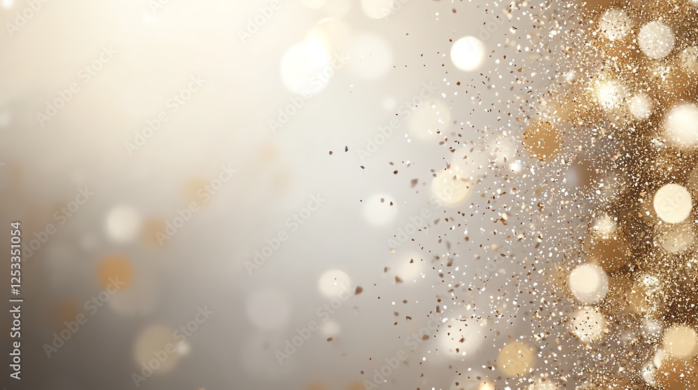 Poster elegant sparkling gold and white bokeh lights create a festive and magical atmosphere on a soft blur