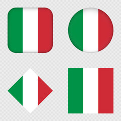Obraz premium Italy Flag Icons Pack. Vector illustration.