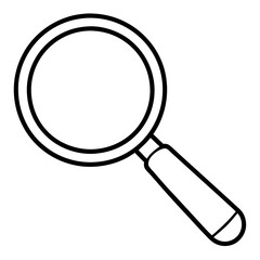 Magnifying Glass Line Art Vector Illustration