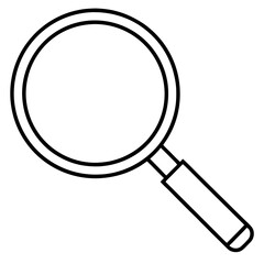 Magnifying Glass Line Art Vector Illustration
