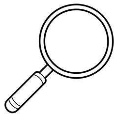 Magnifying Glass Line Art Vector Illustration