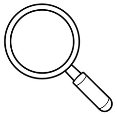 Magnifying Glass Line Art Vector Illustration