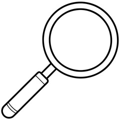 Magnifying Glass Line Art Vector Illustration