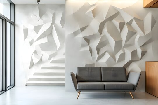 Textured wall with various abstract shapes, creating a stunning realistic effect and full of visual appeal