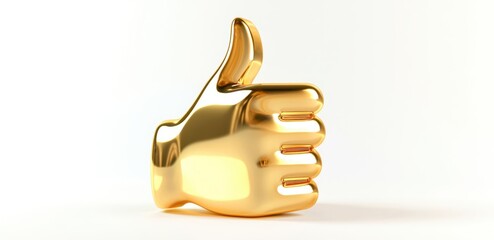 Gold hand with a thumbs up sign
