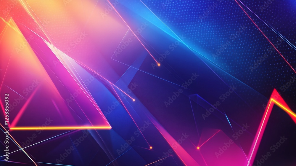 Poster abstract geometric background with vibrant colors and sharp lines futuristic effect