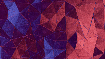 Abstract Minimalist Geometric Background in Red & Blue - 3D rendering