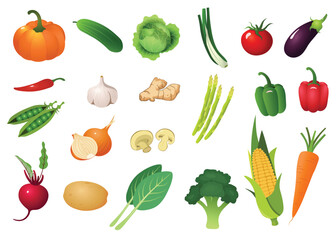 vegetable icon, emoji , collection of vegetable element design