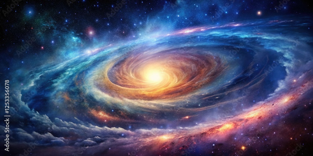 Canvas Prints abstract galaxy background with swirling clouds of gas and dust, celestial, galaxy background