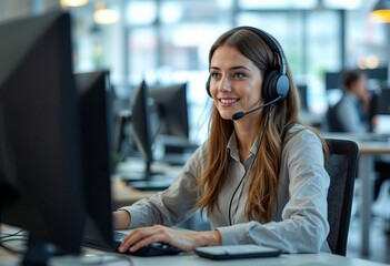 call center operator woman