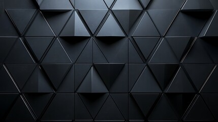 Abstract Dark Triangular Geometric Pattern Background