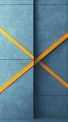 Fototapeta premium Abstract Blue Yellow Geometric Design Bold Lines Minimalist Wall Art. AI Generated