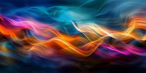 Obraz premium abstract scene where streaks and trails are represented through blurred patterns and energetic hues, emphasizing the fluidity and elegance of motion in a visually strikin