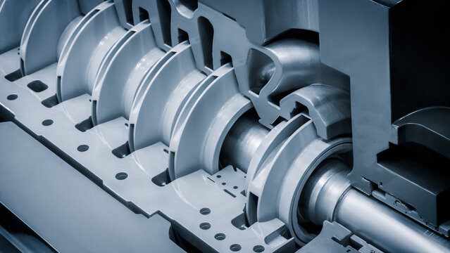 High pressure pump for pumping of water, fuel, oil and oil products industrial concept background