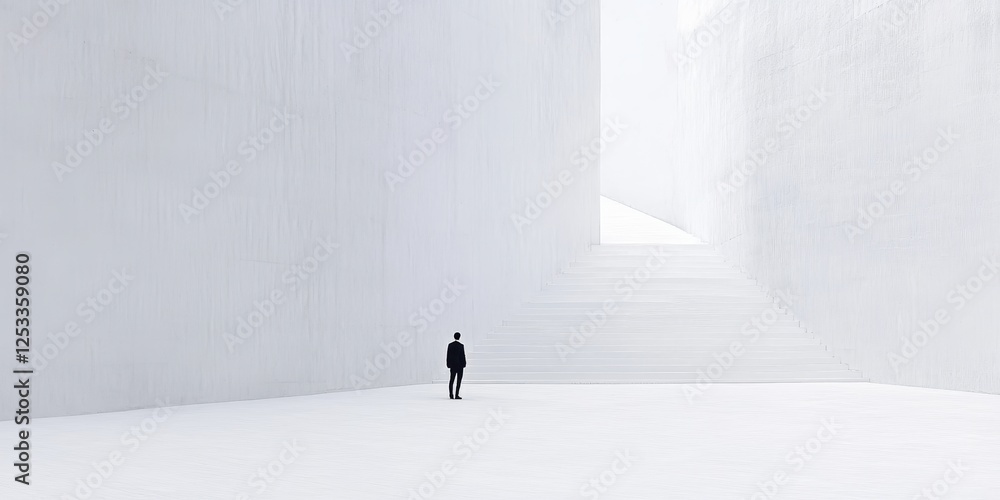 Aufkleber abstract scene where white space is used strategically to highlight minimalist features, emphasizing the beauty of simplicity and the impact of negative space in creating