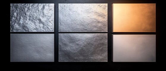 Textured Metal Samples Warm Light Subtle Gradients. AI Generated