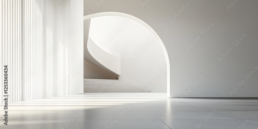 Fototapete abstract visual with a focus on white space, using it to create a sense of openness and clarity within a minimalist framework, emphasizing the elegance of simplicity