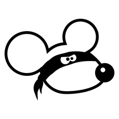 Mouse Evil Robber Bad Ninja Robbery Thief Burglar Design Lover Art Vector Illustration Card T-Shirt Poster Sticker Graphic Print Decorative Drawing Isolated Logo Decoration Symbol Creative Cool Style
