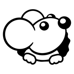 Mouse Looks out of a Wall Hole Cute Funny Comic Design Lover Art Vector Illustration Card T-Shirt Poster Sticker Graphic Print Decorative Drawing Isolated Logo Decoration Symbol Creative Cool Style
