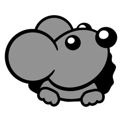 Mouse Looks out of a Wall Hole Cute Funny Comic Design Lover Art Vector Illustration Card T-Shirt Poster Sticker Graphic Print Decorative Drawing Isolated Logo Decoration Symbol Creative Cool Style
